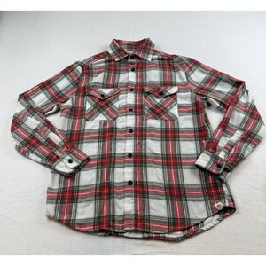 Free Planet Men's M Plaid Flannel Button Up Shirt